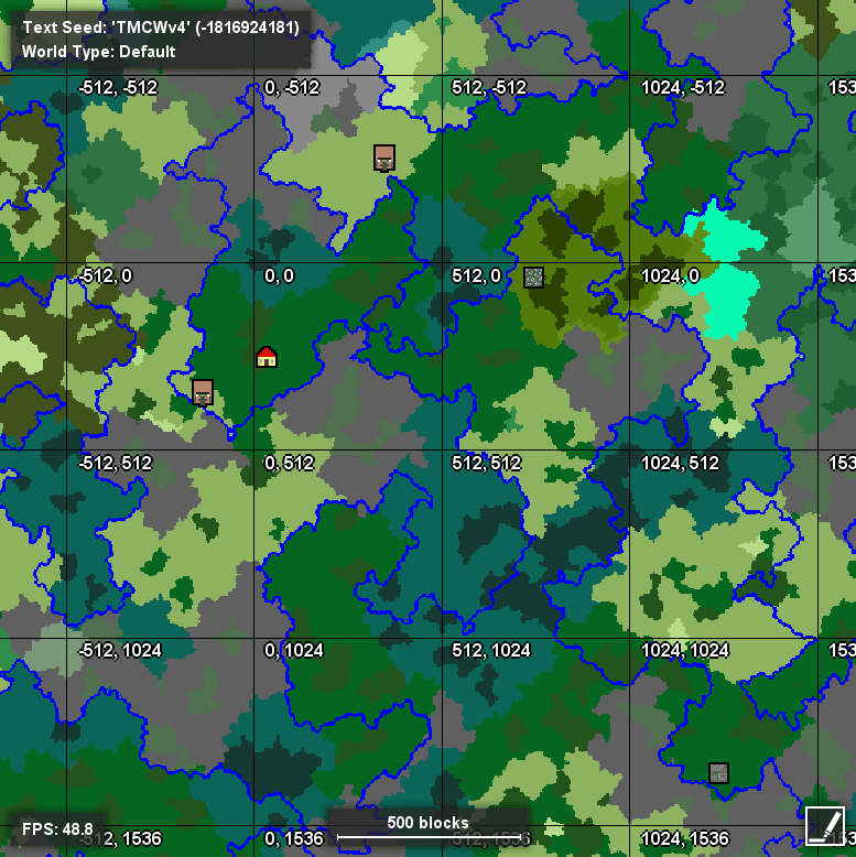 A biome map of a minecraft world